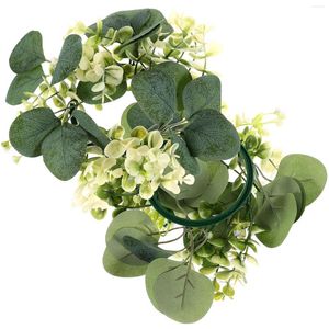 Guirlande de fleurs décoratives, 2 pièces, chandelier, couronne d'anneaux, couronnes de fleurs en soie, décoration de fête de mariage