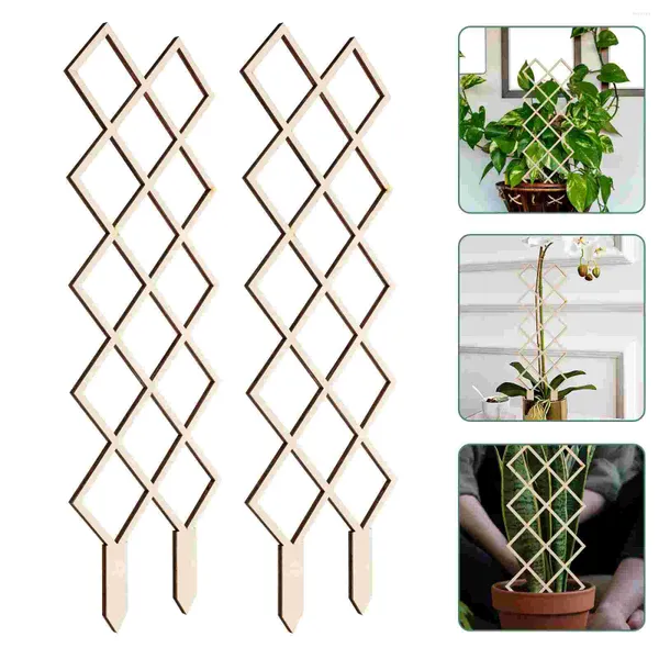 Cadre d'escalade de fleurs décoratives, 2 pièces, Support de Pot d'intérieur, Support en treillis pour plantes de jardin, Support en Pot, bricolage en bois