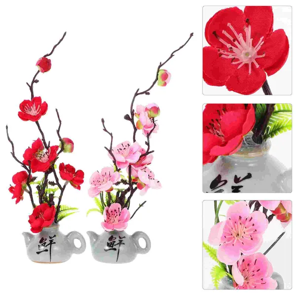 Fleurs décoratives 2 pièces décoration plantes d'intérieur faux Sashimi décorations de sushi artificielles ornement de plateau plat froid en plastique mariée