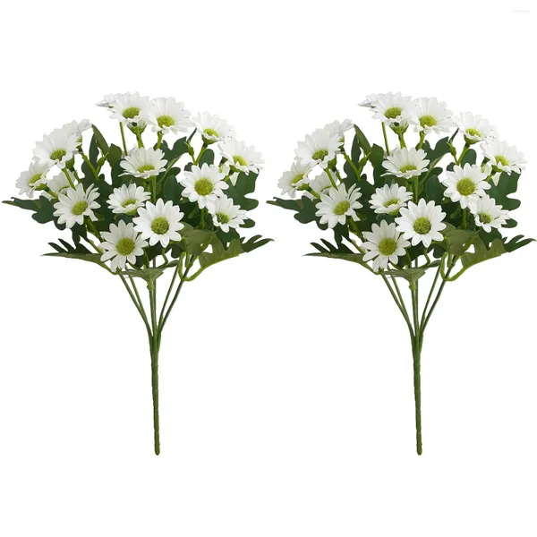 Fleurs décoratives 2 Pcs Salle À Manger Table Décor Vase Tiges De Remplissage En Plastique Fleur En Vrac Mamans Artificielles Soie
