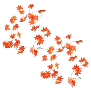 Guirlande de fleurs décoratives, 2 pièces, décorations d'automne pour la maison, feuilles d'automne artificielles suspendues, fausses