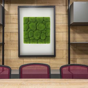 Decoratieve bloemen 2 pc's schuim flocking simulatie mos groene achtergrond muur nep mat bekleding trim ornament turf kunstmatig paneel kussen