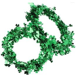 Fleurs décoratives 2 pcs verterie décor irlandais fête St Patricks Journée suspendue en couronne de couronne de décoration