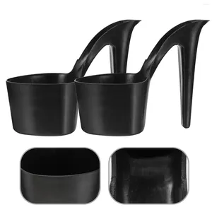 Flores decorativas 2 pcs tacones altos macetas de olla de flores plantas caseras plástico al aire libre cuenca pequeña bonsai suculenta a granel