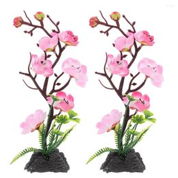 Fleurs décoratives 2 pièces, décor de hors-d'œuvre japonais, fleur artificielle, faux ornement en plastique, plateau à glace