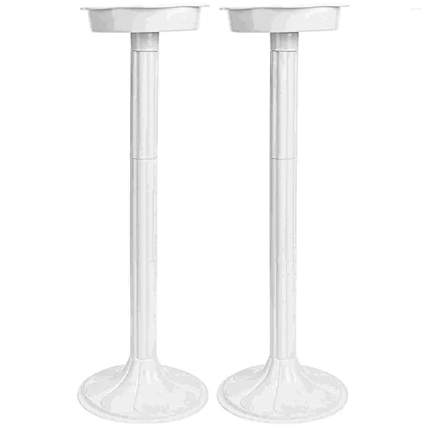 Flores decorativas 2 pcs lu yin estatua de accesorios de fiesta suministro de boda banquete de guía de ruta de plástico blanco