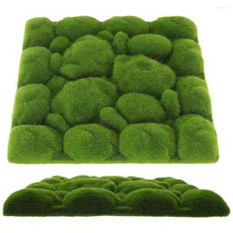 Fleurs décoratives 2 pièces tapis panneau de mousse artificielle Micro paysage plantes d'intérieur décorer mur simulé mousse de gazon fausse scène artificielle