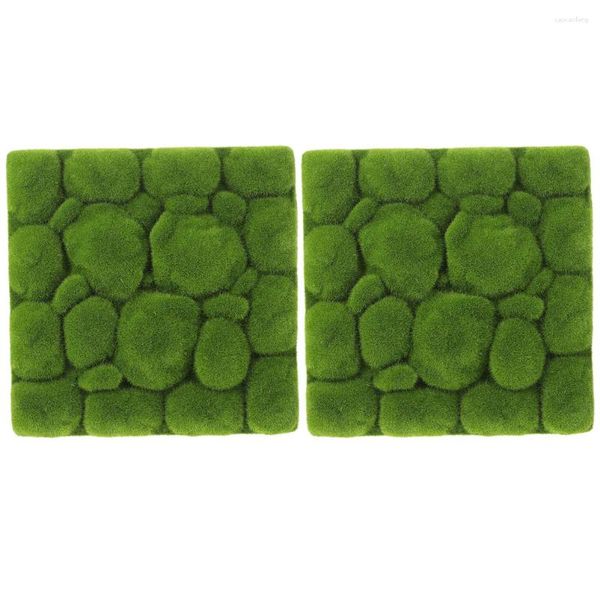 Fleurs décoratives 2 pcs plante jardin mousse Ornement artificiel carter de mur décoration pelouse fausse panneau de mousse de gazon micro scène