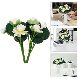 Fleurs décoratives 2 pcs accessoires simulation Lotus Decoration Staff Flower Vase Vase Artificial Leaf Eva Fake Plant