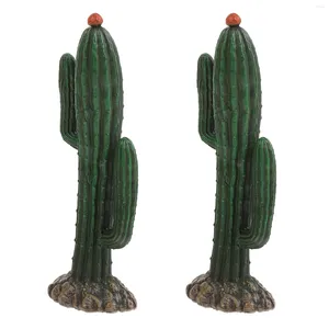 Fleurs décoratives 2 PCS PVC SIMULATION CACTUS Micro paysage Ornement Mini Decoration Miniature Figurines Faux Plantes Décorer