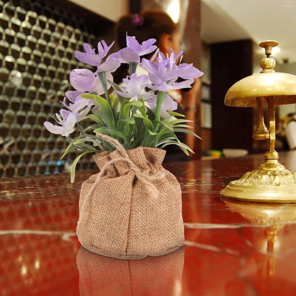 Fleurs décoratives 2 pcs Sac de lavande imitation Orchid Bonsaï Fausses plantes Green Vase Potted Decory