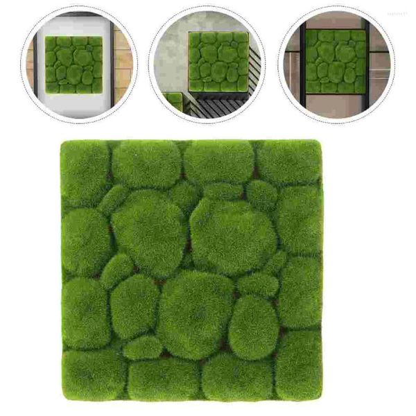 Flores decorativas, 2 uds., decoración de musgo simulado, Mini alfombra verde Artificial para jardín, pared de vidrio, microescena falsa de algodón perlado