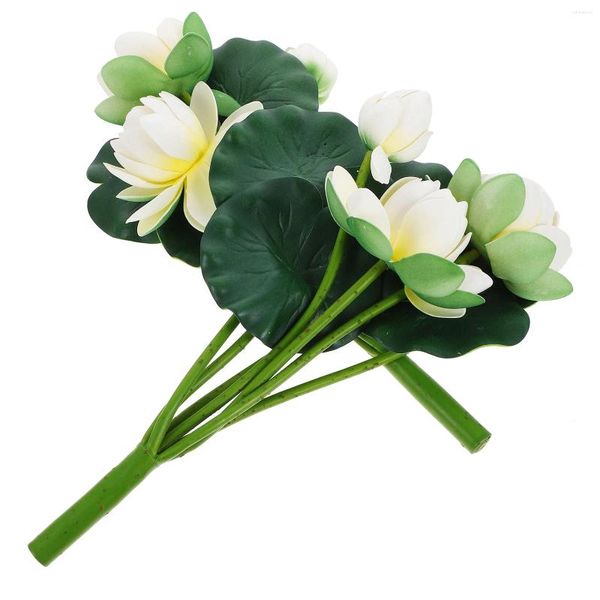 Fleurs décoratives 2 pièces Simulation Lotus décoration Mini Bouquet de fleurs fausse plante artisanat artificiel Po accessoires Eva réaliste mariée ornements