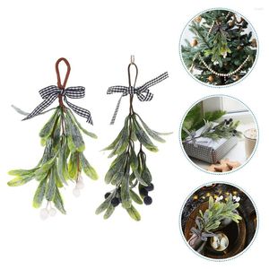 Decoratieve bloemen 2 pc's Trap Decor Kerstmis Swag Deur Hangende maretakschuim traan Kerstmishanger