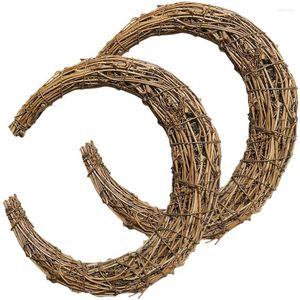 Decoratieve bloemen 2 PCS Wisteria Rattan Garland Dream Catcher Ramadan Mubarak Hanging Sign Iron Christmas Krans Making Rings