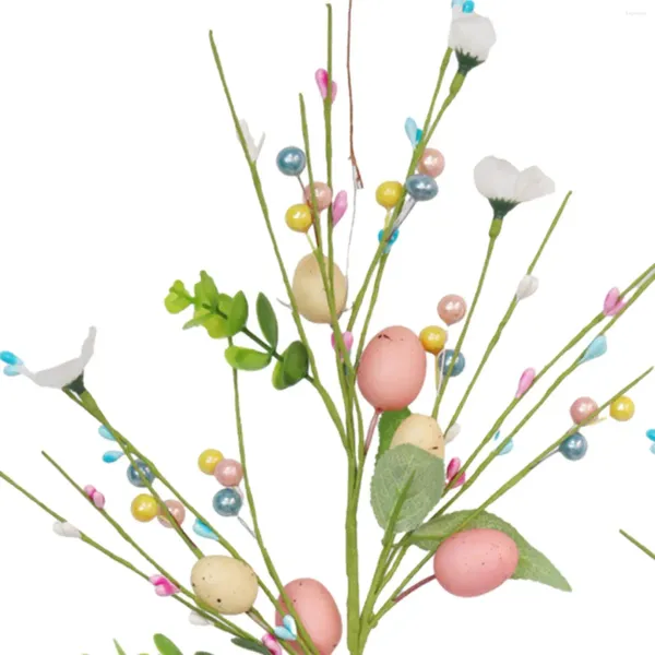 Fleurs décoratives 2 pièces, œuf de pâques artificiel, tiges de décoration pour la maison, pour pièce maîtresse, salon, mariage, bureau