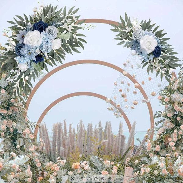 Flores Decorativas 2 Piezas De Flores Artificiales Swag Recepción Telón De Fondo Conjunto De Arco Floral Para