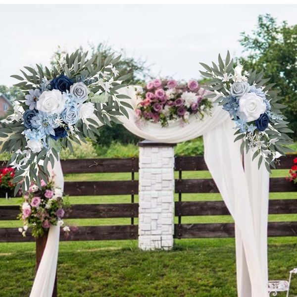 Fleurs décoratives 2 pièces de fleur artificielle swag arc de mariage ensemble de bienvenue signe floral pour les clôtures de banquet arrangement de table en plein air décor