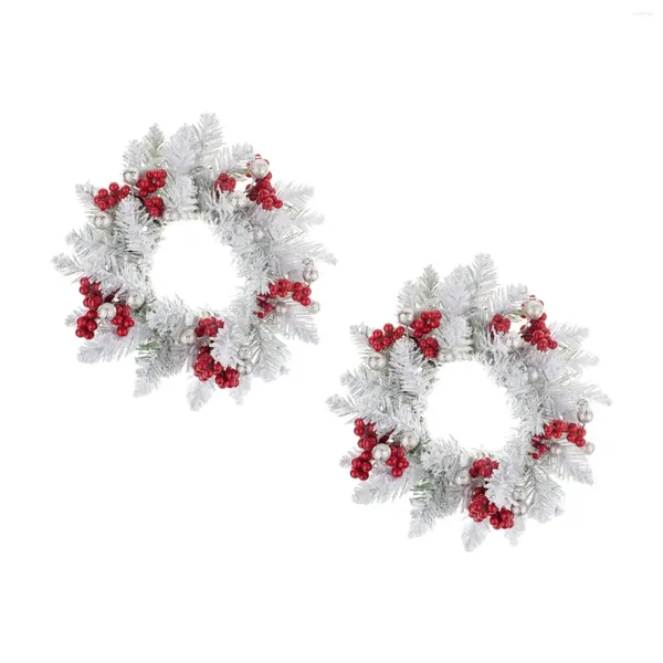 Fleurs décoratives 2 pièces Bougies de Noël anneaux 11 