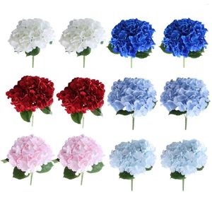 Decoratieve bloemen 2 stuks Bloemboeket Real Touch Hydrangea met stengel nep Home Decor Artificial For Party Wedding