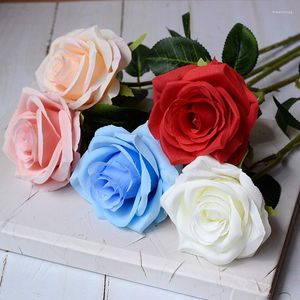 Decoratieve bloemen 2 stuks rood en wit roze kunstroos zijde hoge kwaliteit DIY bruiloft bruidsboeket familie tafeldecoratie