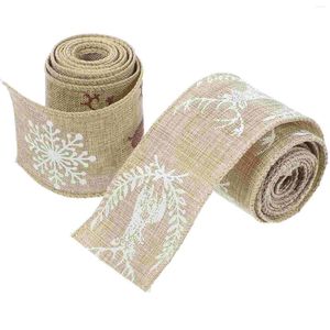 Fleurs décoratives 2 rouleaux Décorations de Noël naturelles Ribbon DIY DIY CADE BOD CI AVEUX RIBBONS IMIITATION CARAL