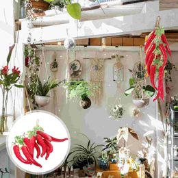 Fleurs décoratives 2 cordes Simulation guirlande de poivre long rouge décors de ferme faux modèles de citrouille mousse artificielle légume enfant suspendu