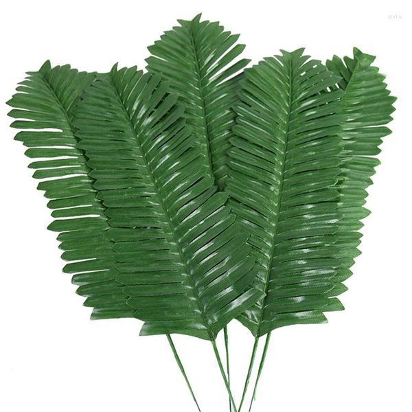 Fleurs décoratives 20/10 pièces feuille de palmier tropicale artificielle hawaïenne queue dispersée feuilles soie fausse plante pour la maison Jungle mariage été