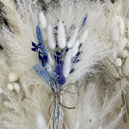 Fleurs décoratives 20-30 cm Pampas Grass Personnalisez Boho Style Conserved Floral Wedding Natural Dry Bridesmaid Bouquets Po Props Decor