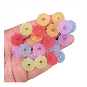 Flores decorativas 20/50/100 Pcs Kawaii Bonito Simulação Colorida Macio Doces Donuts Resina de Açúcar Artificial DIYPhone Decoração DIY Arcos de Cabelo