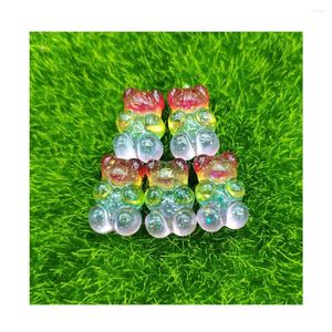 Decoratieve Bloemen 20/50/100PCS Leuke Hars Glitter Mini Cartoon Beer Platte Achterkant Cabochon Plakboek Kawaii DIY sieraden Haar Ambacht