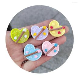 Flores decorativas, 20/50/100 Uds., tablero de dibujo Kawaii, cabujón de resina con reverso plano, piezas decorativas para teléfono, centro de lazos para el pelo para álbum de recortes DIY