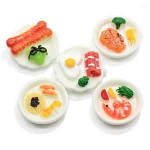 Fleurs décoratives 20 / 50pcs Dollhouse Miniature Food Sushi Rice Pretend Doll Kitchen Toy Cartoon Dolls Micro Garden DIY ACCESSOIRES