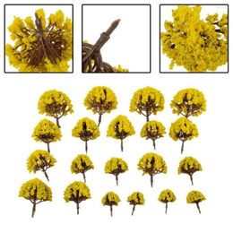 Decoratieve bloemen 20/50 stks Plastic model Tree Train Kunstmatige miniatuurlandschap Railroad Layout Building Landschap Accessoires