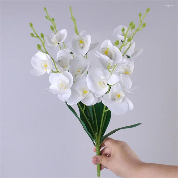 Fleurs décoratives 20 têtes 45cm pensée artificielle en soie faux papillon orchidée fleur maison bureau décoration de mariage