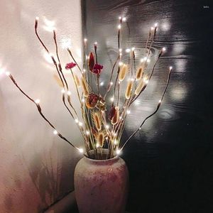 Fleurs décoratives 20 LED Willow Simulation arbre branche légère lampe de nuit Lalmères décorations de mariage chambre de Noël intérieure fariy