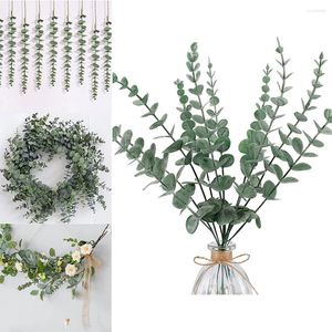 Decoratieve Bloemen 20 Stuks 38 Cm Indoor Kunstmatige Eucalyptus Bladeren Bloemen Home Decor Grassen Nep Groen Plant Stengels