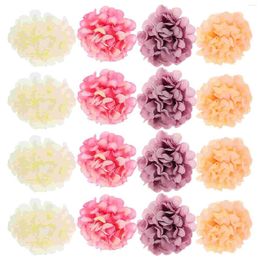 Fleurs décoratives 20 pcs artificiels chrysanthemum de mariage décor de mariage mini artisanat en vrac faux fausses marguerites têtes de tissu en soie