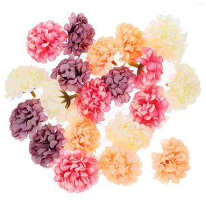Fleurs décoratives 20 pièces chrysanthème artificiel petit pour artisanat décoration d'anniversaire fille fausses têtes bricolage Mini Arrangement