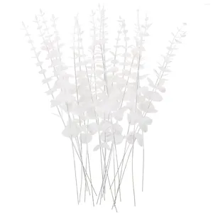 Decoratieve bloemen 20 pc's kunstmatige eucalyptus bladeren bruid herfst slinger faux filler zijden bloemblad voor decoratiehuis