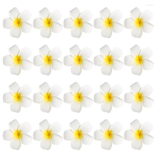 Pinces à cheveux artificielles, 20 pièces, fleurs décoratives, frangipanier, Plumeria, avec accessoires pour femmes, Barrettes pour mariage