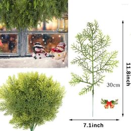 Fleurs décoratives 20 pièces Branches de feuilles artificielles 11,8 pouces tiges de pin accessoires de bricolage de noël pour la décoration de jardin de maison