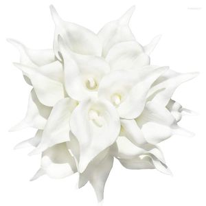 Decoratieve Bloemen 20 Stuks Kunstmatige Witte Calla Lelie Met Zachte Latex Materialen Keuken Decoratie