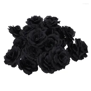 Fleurs décoratives 20 pièces Rose noire fleur de soie artificielle fête de mariage maison bureau jardin décor bricolage vente au détail