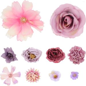 Decoratieve bloemen 20 stuks taart decor kunstbloem decors de bruiloft nep kleine DIY paarse hoofden ornament