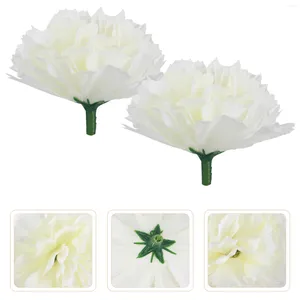 Fleurs décoratives 20 pcs carnage tête de fleur carnations artificielles accessoires de cheveux Ornement en soie