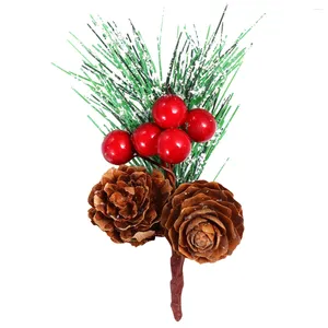 Fleurs décoratives 20 pcs Arbre de Noël pendentif fleur guirlandes suspendus baies de décoration accessoires de décoration diy fournitures pvc artificiels