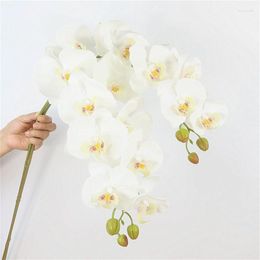 Decoratieve bloemen 20 stuks luxe 9 hoofden grote Real Touch orchidee nep voor thuis tafeldecoratie Flores Kerstmis Indie Room Decor