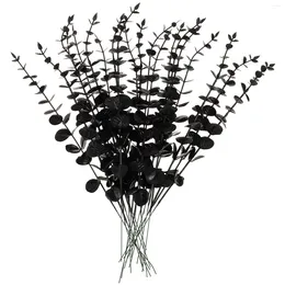 Fleurs décoratives 20 Pcs Vases Muraux Pour Feuilles Vertes Fleur Arrangement Floral Eucalyptus Faux Choix Soie Feuille Artificielle Mariée