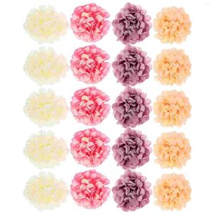 Fleurs décoratives 20 pièces, chrysanthème artificiel pour mariage, décoration d'anniversaire pour fille, Mini fleur en tissu de soie, Faux